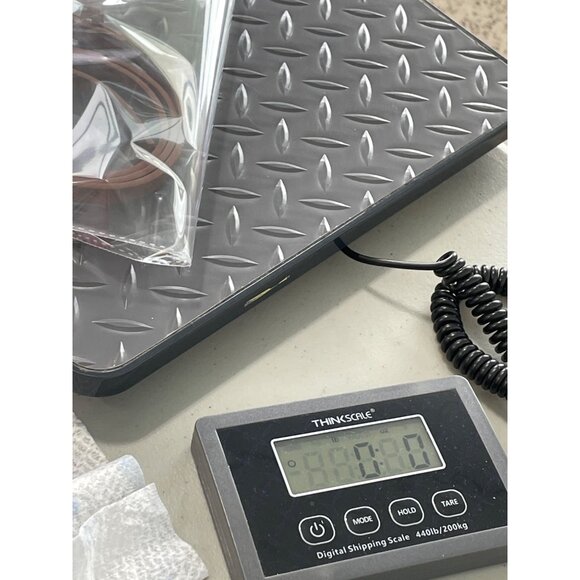 Pebbled Leather Skinny Belt M/L Brown Adjustable Brass Buckle Neutral Everday - Picture 6 of 6